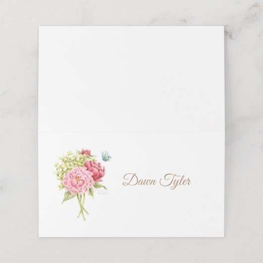 牡丹とアジサイ折り畳み座席表 プレイスカード (外部開封)