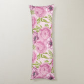 牡丹とアネモネの花の水色 ボディピロー (裏面 (縦))