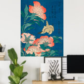 牡丹とカナリアの有名な絵を描もの ポスター (ホームオフィス)