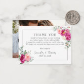 牡丹とバラの緑のサンキューカード ノートカード (正面/裏面インサイチュ)