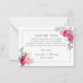 牡丹とバラの緑のサンキューカード ノートカード (正面)