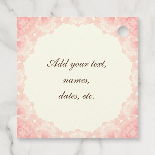 牡丹とバラギフトメッセージカード特別な機会 フェイバータグ (裏面)