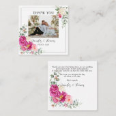 牡丹とバラユーカリ緑のサンキューカード ノートカード (正面/裏面)