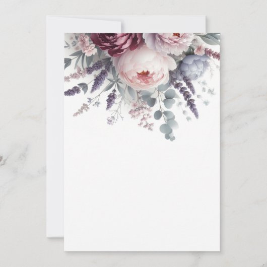 牡丹とラベンダー 招待状 (正面)