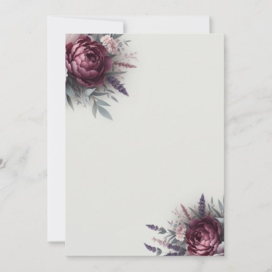 牡丹とラベンダー 招待状 (正面)