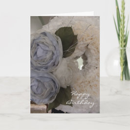 牡丹とリース誕生日 カード