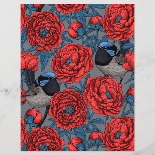 牡丹とレンチ (裏面)