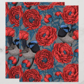 牡丹とレンチ (正面/裏面)