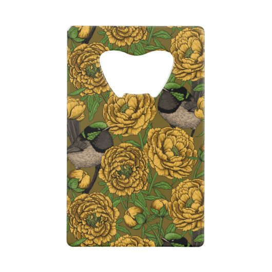 牡丹とレンチ クレジットカード栓抜き (正面)