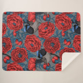 牡丹とレンチ シェルパブランケット (正面(横))