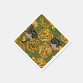 牡丹とレンチ スタンダードカクテルナプキン (角)