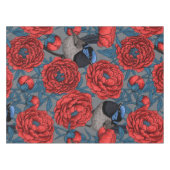 牡丹とレンチ テーブルクロス (正面(横))