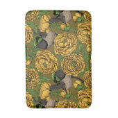 牡丹とレンチ バスマット (正面縦)