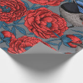 牡丹とレンチ ラッピングペーパー (角)