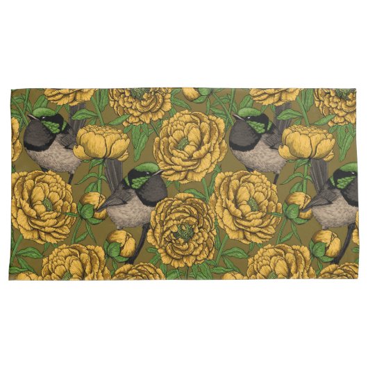 牡丹とレンチ 枕カバー (正面右)