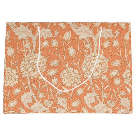 牡丹とワイルドチューリップオンコーラル抱き枕 ラージペーパーバッグ (正面)