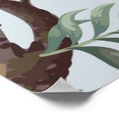 牡丹と中国のスタイルのシームレスなパターン ポスター (角)