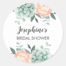 牡丹と多汁水彩ブライダルシャワー