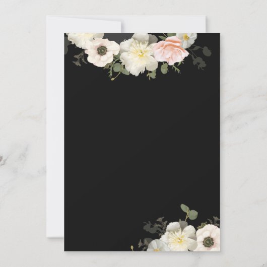 牡丹と牡丹が咲く結婚式招待状 招待状 (裏面)