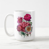 牡丹と紫陽花の花束 コーヒーマグカップ (左)