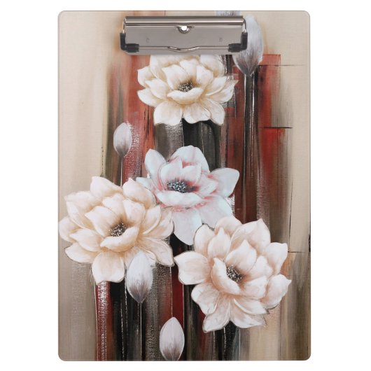 牡丹と絵を描(ばちゃばちゃ)跳ねる クリップボード (正面)