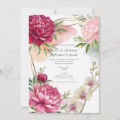 牡丹と蘭の庭園 フローラルグラマーワン Wedding 招待状 (正面)