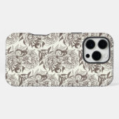 牡丹と蝶はプリントをブロックし、アンバーオフ iPhoneケース (裏面横)
