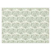 牡丹と蝶ブロックプリント、セージ緑と テーブルクロス (正面(横))