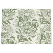 牡丹と蝶ブロックプリント、セージ緑と ラージペーパーバッグ (正面)