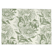 牡丹と蝶ブロックプリント、セージ緑と ラージペーパーバッグ (裏面)