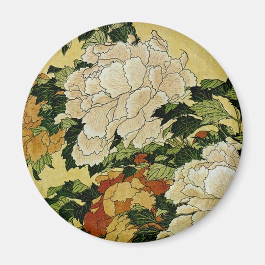 牡丹と蝶 マグネット (正面)