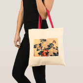 牡丹と蝶,北斎牡丹と蝶,北斎,浮世絵 トートバッグ (正面(商品))