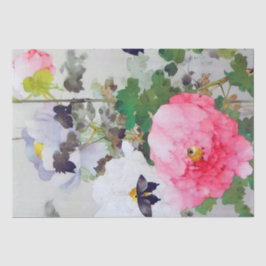 牡丹と蝶(詳細)渡辺聖亭 薄葉紙