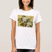 牡丹と蝶 Tシャツ (正面)