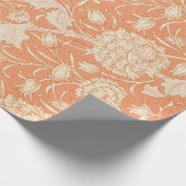 牡丹と野生のチューリップオンコーラルラッピング紙 ラッピングペーパー (角)