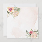 牡丹と金ゴールドフラワーズスクエア結婚式招待状 招待状 (裏面)