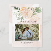 牡丹と金ゴールド花はがきを保存 ポストカード (正面/裏面)