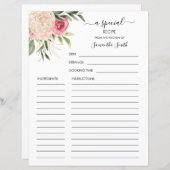牡丹と金ゴールド花名レシピカード (正面/裏面)