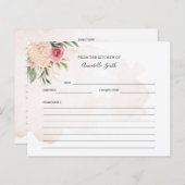 牡丹と金ゴールド花名レシピカード (正面/裏面)