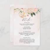 牡丹と金ゴールド花詳細 エンクロージャーカード (正面/裏面)