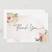 牡丹と金ゴールド開花サンキューカード サンキューカード (正面/裏面)