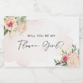 牡丹と金ゴールド開花フラワーガールワインラベル スパークリングワインラベル (シングルラベル)