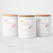 牡丹と金ゴールド開花メイド・オブ・オーナー(花嫁付き添い人)キャンドルラベル フードラベル (ボトル)