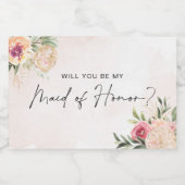 牡丹と金ゴールド開花メイド・オブ・オーナー(花嫁付き添い人)キャンドルラベル フードラベル (シングルラベル)