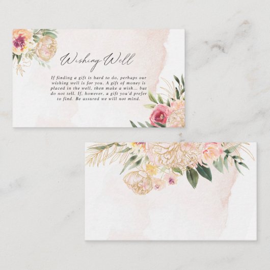 牡丹と金箔の花が願う エンクロージャーカード (正面/裏面)