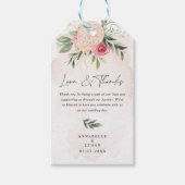 牡丹と金箔開花サンキューギフトラベル ギフトタグ (正面)