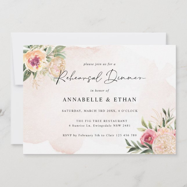 牡丹と金箔開花リハーサルディナー (正面)