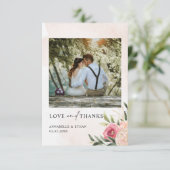 牡丹と金箔開花結婚サンキューカード サンキューカード (スタンド正面)