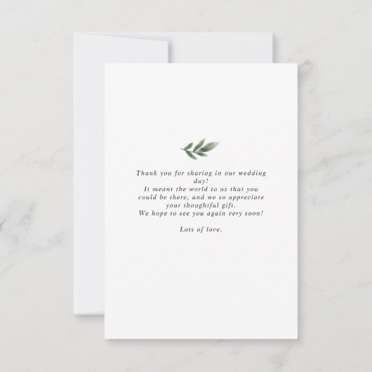 牡丹と金箔開花結婚サンキューカード サンキューカード (裏面)