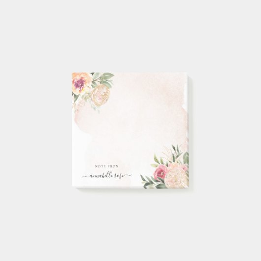 牡丹と金箔開花 ポストイット (正面)